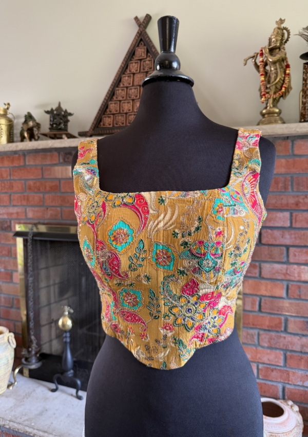 Mustard Embroidered Blouse
